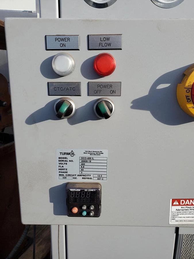 Used TURMOIL OCO-400 IL Industrial In-Line Oil Oil-Based Cooler Chiller UNUSED