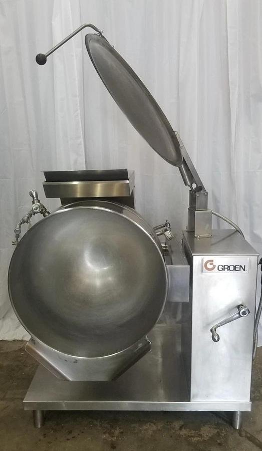 Used GROEN DHT/1P-40 Steam Jacketed 40 Gal Tilting Kettle NATURAL GAS