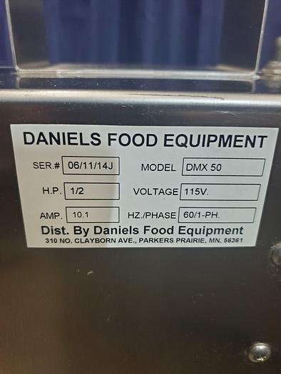 New DANIELS FOOD EQUIPMENT DMX50 Food Meat Mixer 50 lb