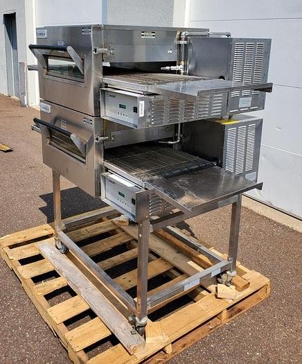Used LINCOLN 1116 Natural GAS Conveyor Pizza DOUBLE Oven 18" wide BELT