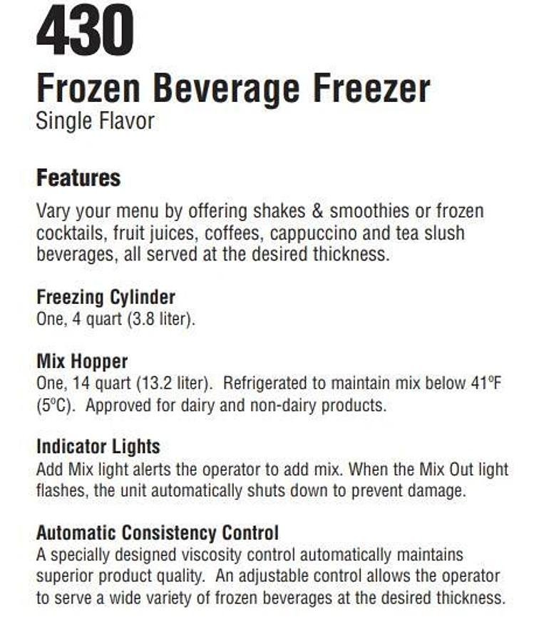 Used TAYLOR 430-12 FROZEN DRINK Machine shake smoothie coffee cocktail  FREEZER